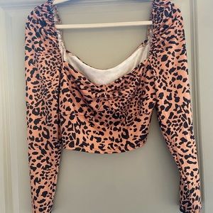 Leopard Long Sleeve Crop  Top -*Brand New* (never worn)